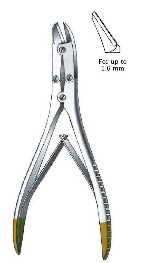 Still to cut wire - length = 16 cm / 6-1 / 4 "up to 1.6 mm, Gold TC