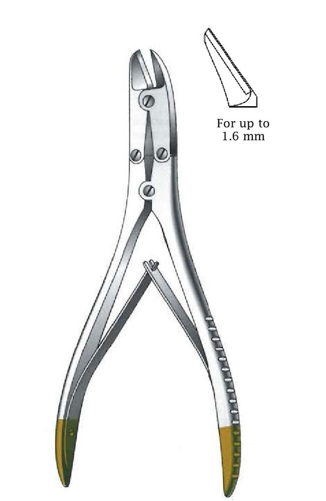 Alicate para cortar alambre de hasta 1.6 mm de diámetro, TC Gold - longitud = 18 cm / 7"