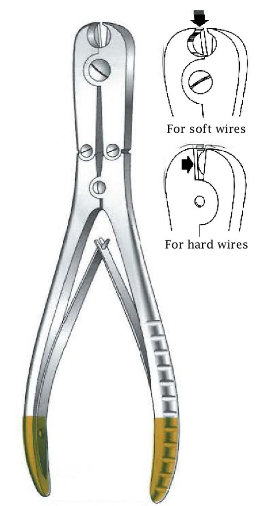 Still to cut wire for soft wires up to 2 mm, Gold TC - length = 18 cm / 7 "