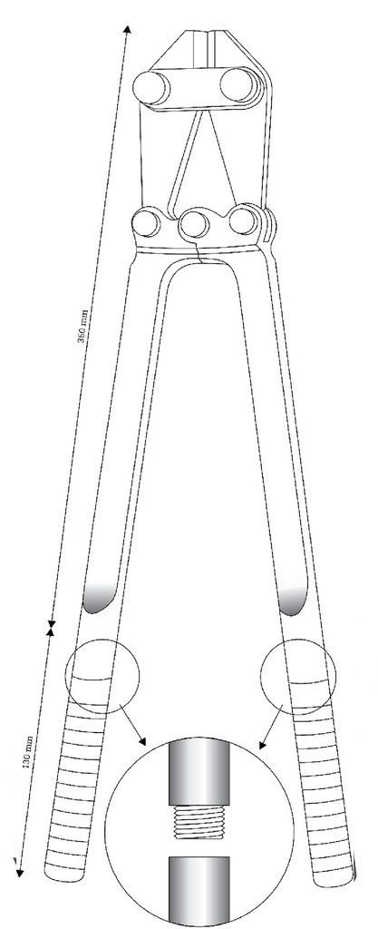 Alicate para cortar alambres - longitud = 48 cm / 19&quot;