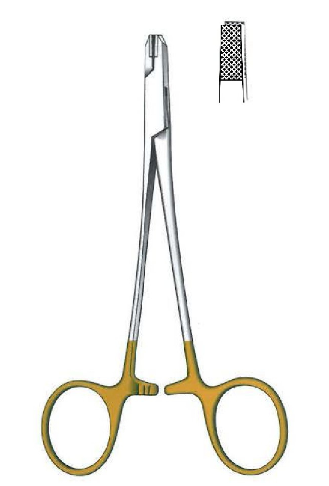 Wire torsion clamp, square tip, Gold TC - length = 15 cm / 6 "
