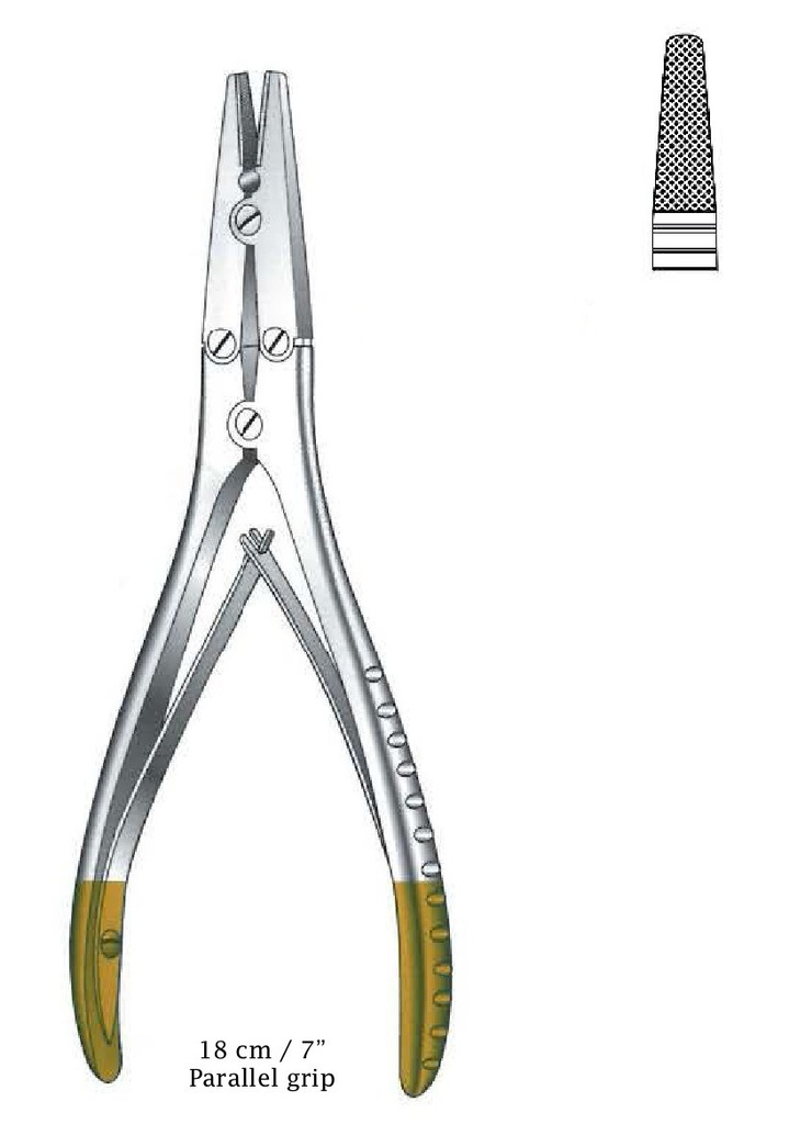 Parallel Grip Flat Nose Pliers, Figure 2, TC Gold