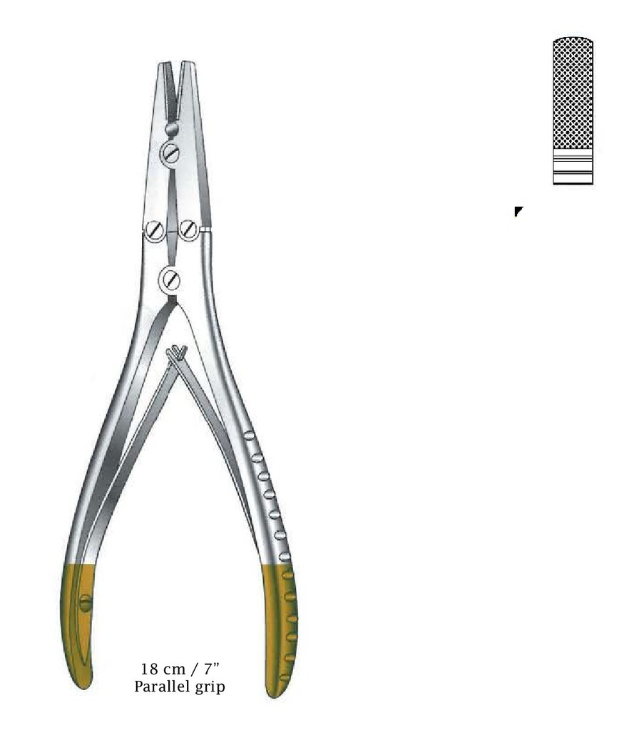 Alicate de puntas planas de agarre paralelo, figura 3, TC Gold