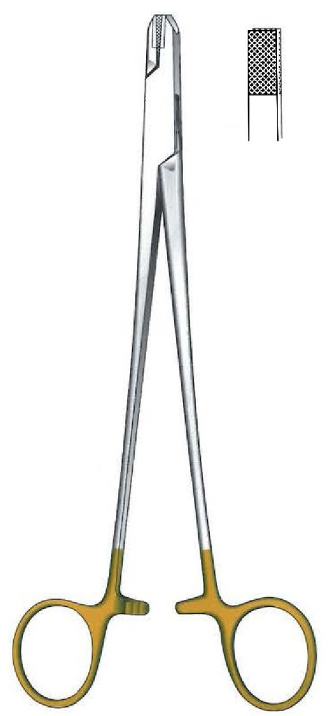 Wire torsion clamp, square tip, Gold TC - length = 20 cm / 8 "
