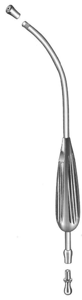 Tubo de succión Yankauer, cromado - longitud = 23 cm / 9"