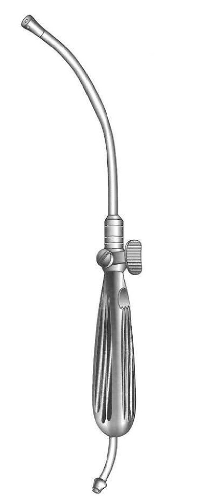 Yankauer suction tube with thumb control, chrome