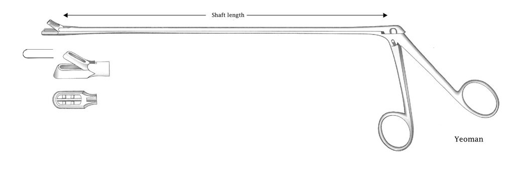 Pinza para biopsia rectal Yeoman, punta ovalada, figura 1 - longitud del eje = 28 cm / 11"