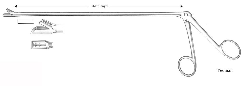 Yeoman Rectal Biopsy Forceps, square tip, figure 1 - shaft length = 35 cm / 13-3/4"