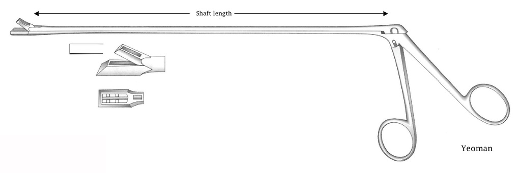 Yeoman Rectal Biopsy Forceps, square tip, figure 1 - shaft length = 42 cm / 16-1/2"