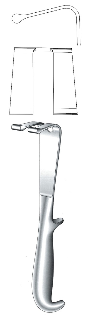 Retractor para la próstata Young - longitud = 21 cm / 8 -1/2"