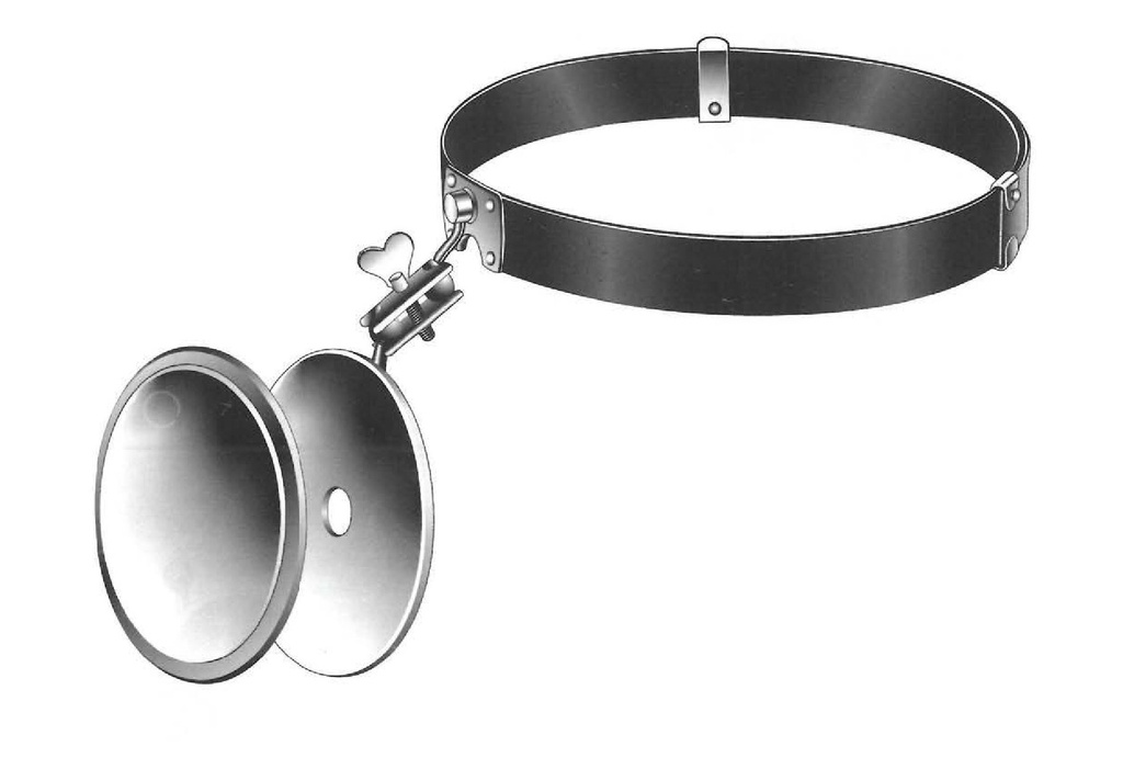 Ziegler head mirror with cover, black fiber - diameter = 90 mm