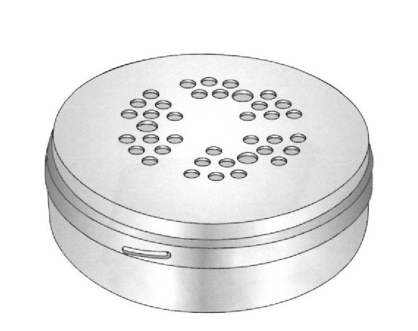 Estuche esterilizador con filtro especial, tapa con pomo