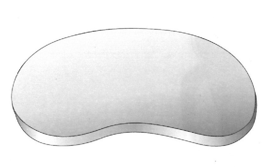 Tapa para recipiente en forma de riñón, 250 x 140 x 40 mm