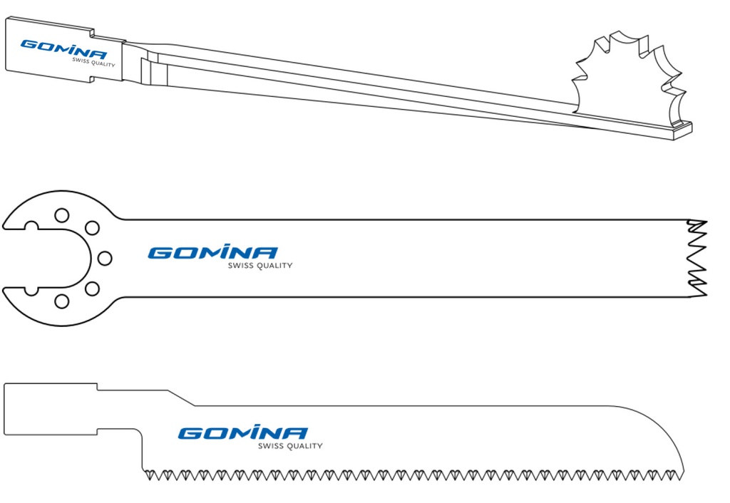 Juego de hojas de sierra: cementada, 90mm x  12mm x 0.90 mm y 85mm x 12mm x 1.20mm