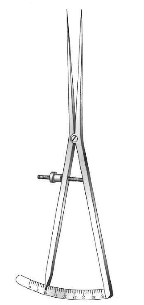 Calibrador Castroviejo-Epker premium, recto, rango de medición 40 mm - longitud = 18 cm / 7"