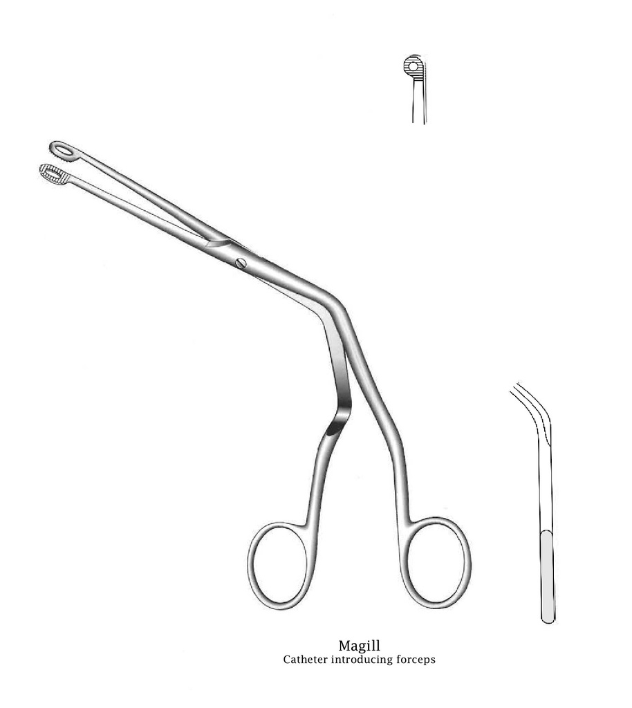 Pinza para introducción del catéter Magill premium - longitud = 15 cm / 6"