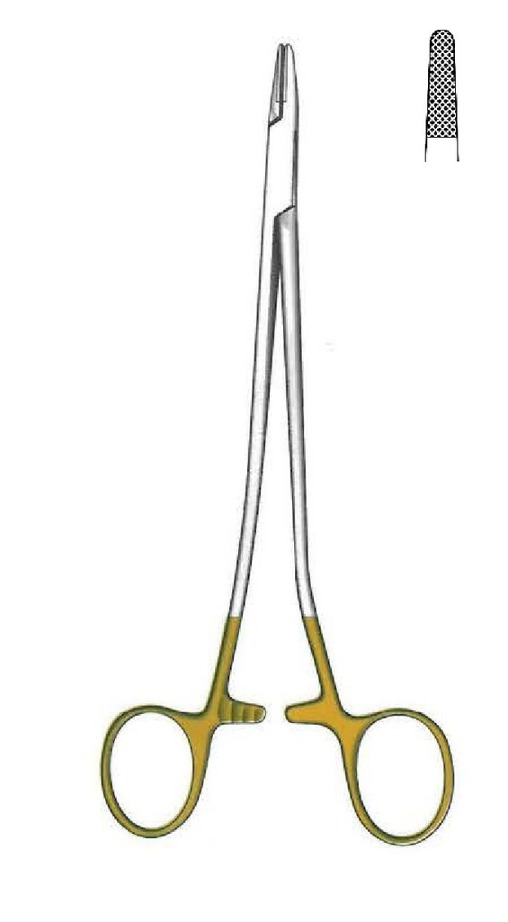 Porta agujas Sarot premium, TC Gold - longitud = 20 cm / 8"