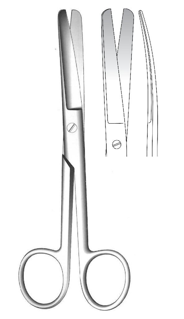 Premium Standard Surgical Scissors, curved, blunt - length = 16.5 cm / 6-1/2"