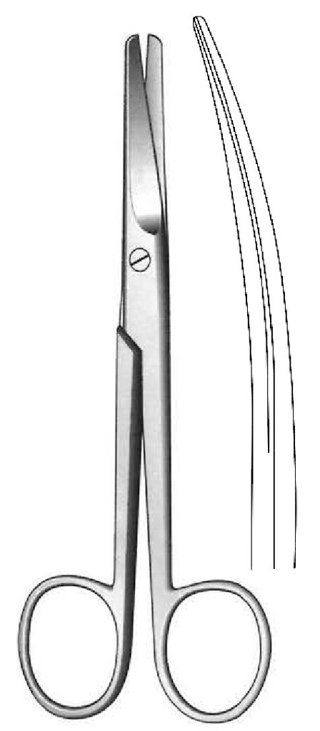 Tijera para Disección de Mayo con Punta Roma Curvada, Hojas Biseladas - Longitud 17 cm