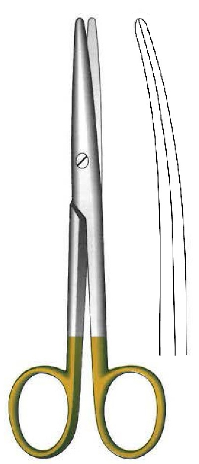 Tijera Mayo-Stille premium, curva, TC Gold - longitud = 17 cm / 6-3/4"