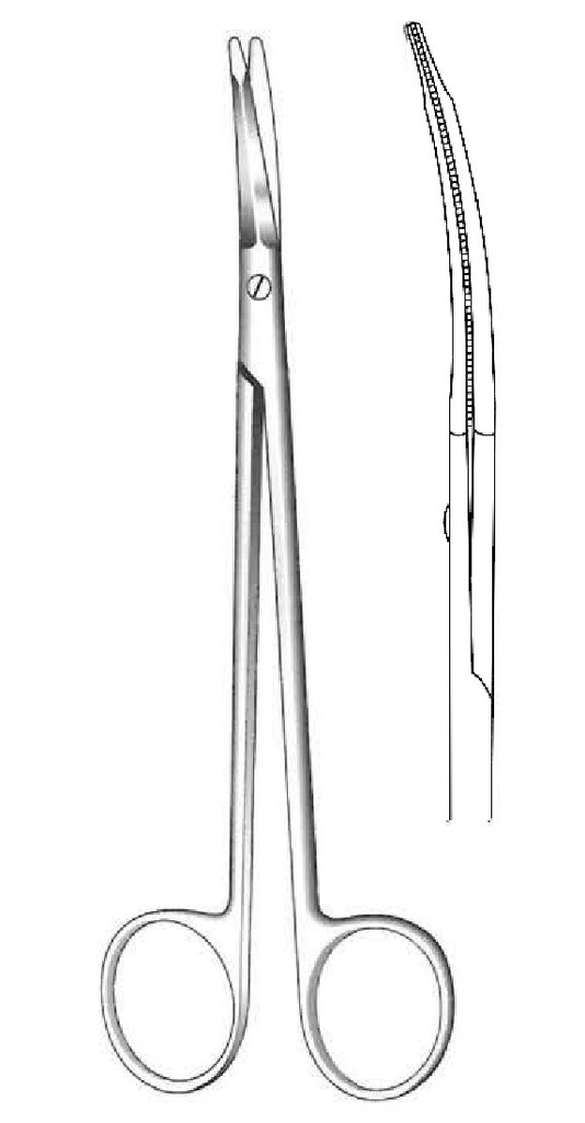 Tijera para estiramiento facial Kaye premium, curva - longitud = 18 cm / 7"