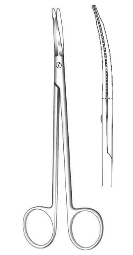 [IU-02951P] Tijera para estiramiento facial Kaye premium, curva - longitud = 18 cm / 7"