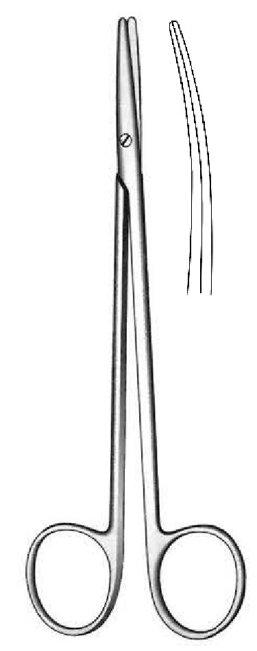 Tijera para disección Metzenbaum premium, desafilada, curva - longitud = 15 cm / 6"