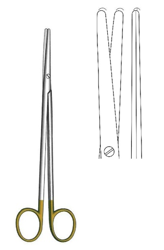 [IU-08339P] Tijera Metzenbaum premium, desafilada, recta, TC Gold - longitud = 14.5 cm/5-3/4"