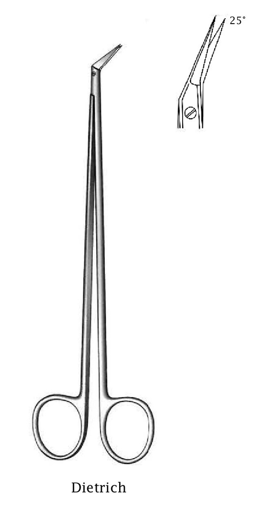 Tijera vascular Dietrich premium, ángulo = 25° - longitud = 18 cm / 7"