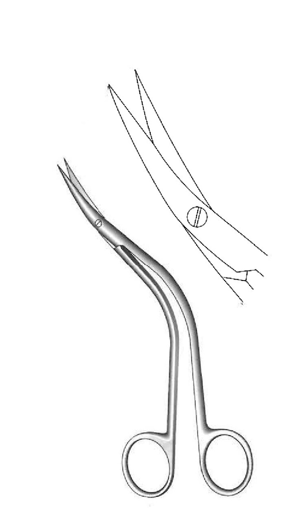 Chest and vascular scissors of Bakey Premium, curve - length = 15.5 cm / 6 "