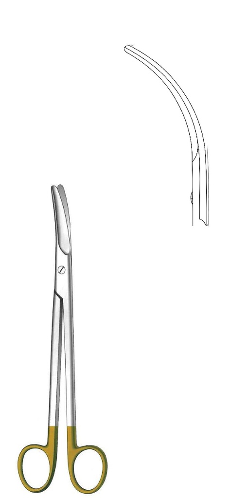 Premium parametrio scissors, strong curve, Gold TC