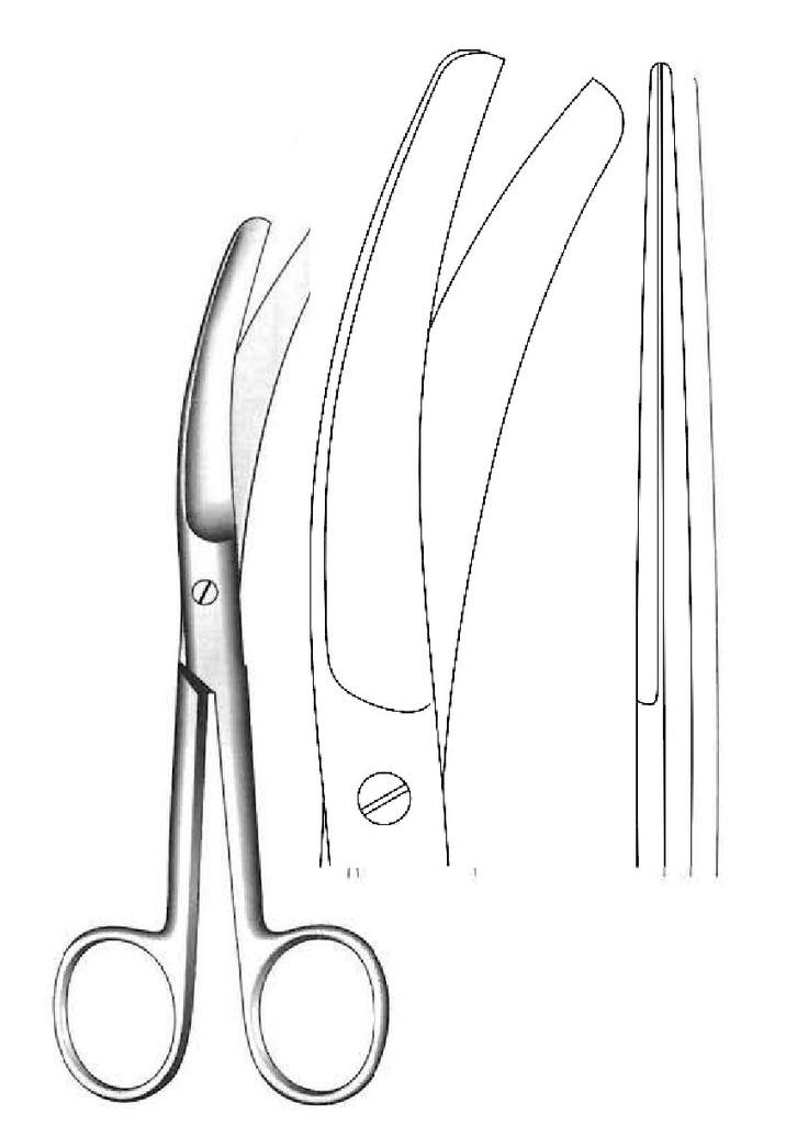 Tijera para cordón umbilical Busch premium, curva - longitud = 16 cm / 6-1/4"