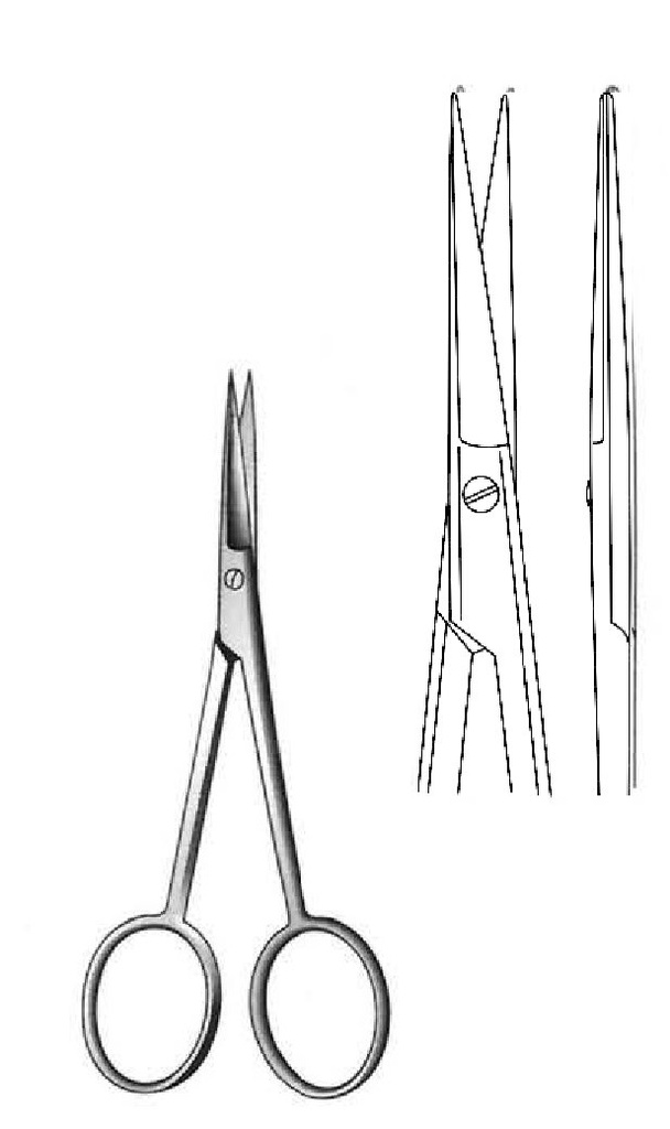 Tijera para disección post mortem premium, recta - longitud = 11 cm / 4-1/2"