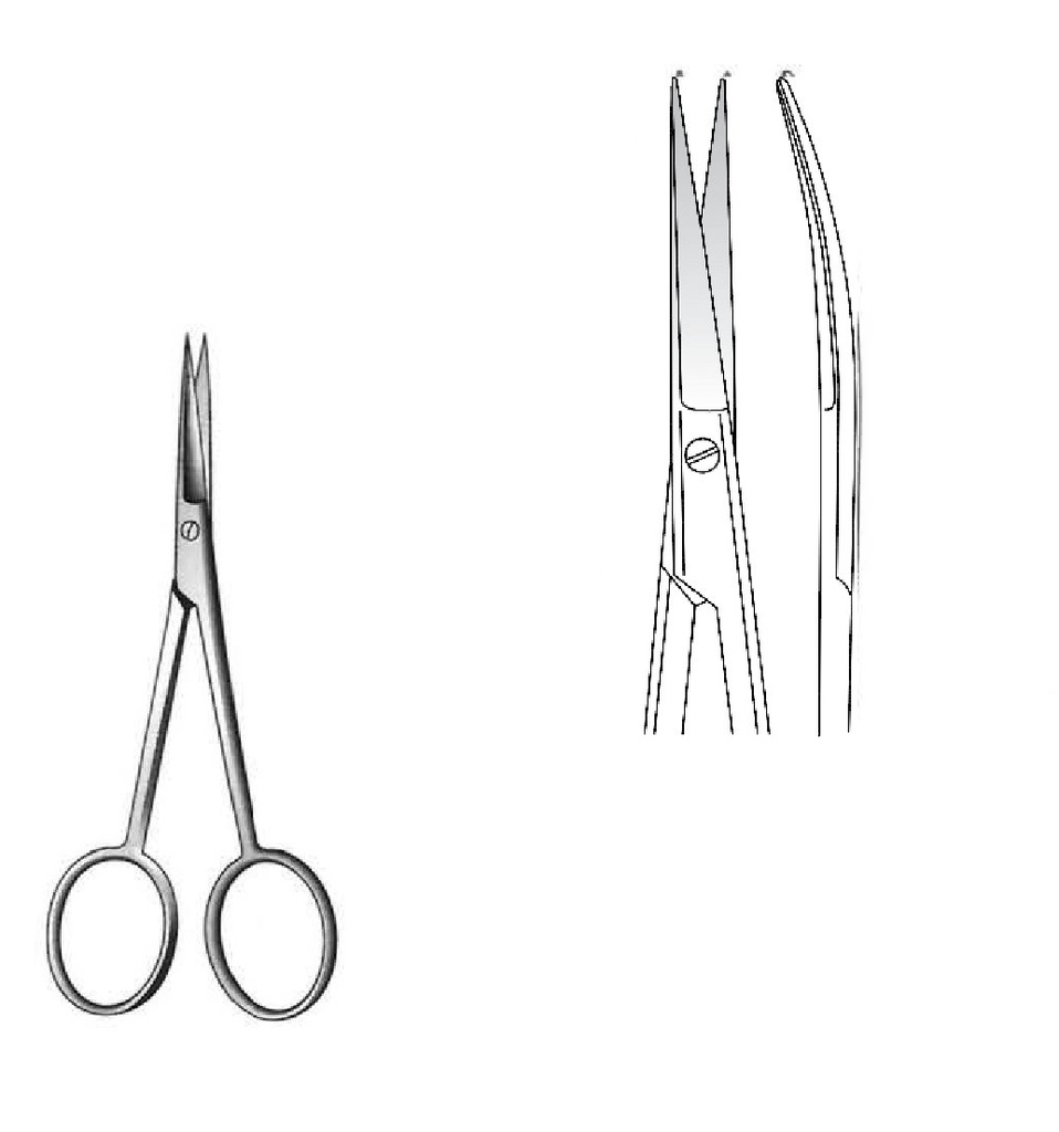 Tijera para disección post mortem premium, curva - longitud = 11 cm / 4-1/2"