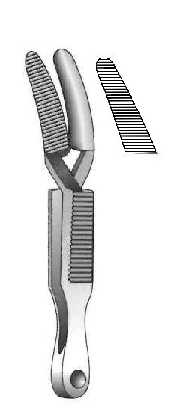 Pinza bulldog Dieffenbach premium, curva - longitud = 5.8 cm / 2-1/8"