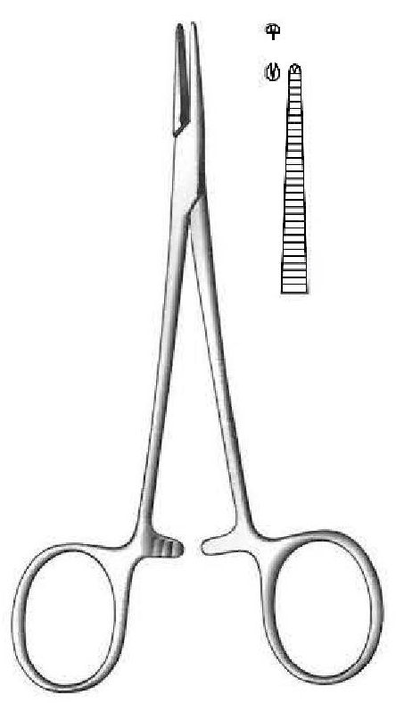 Pinza para arteria Halsted-Mosquito premium, recta, dientes de 1:2 - longitud = 18 cm / 7"