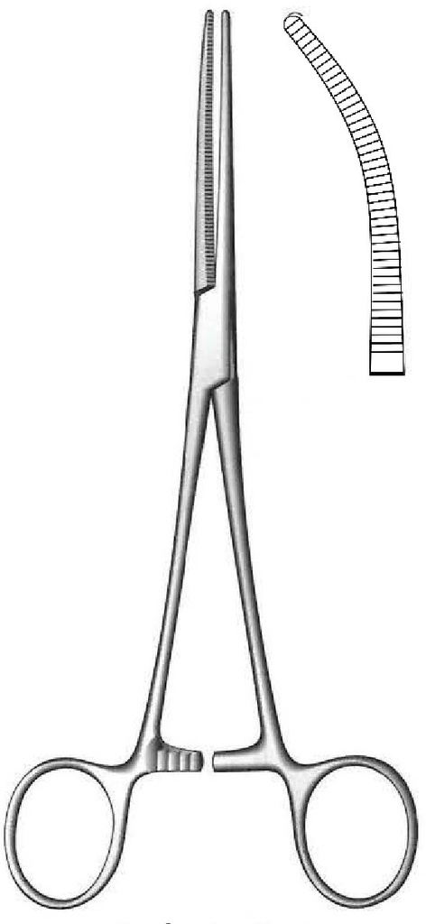 Pinza para arteria de Rochester-Pean premium, curva - longitud = 16 cm / 6-1/4"