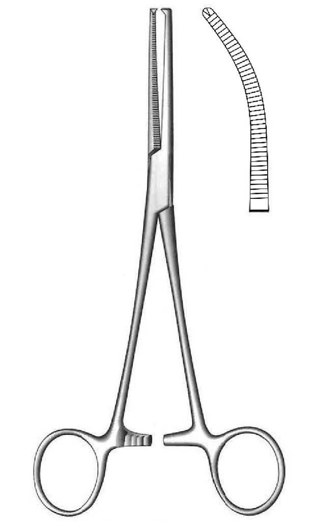 Pinza para arteria de Rochester-Ochsner premium, curva - longitud = 14 cm / 5-1/2"