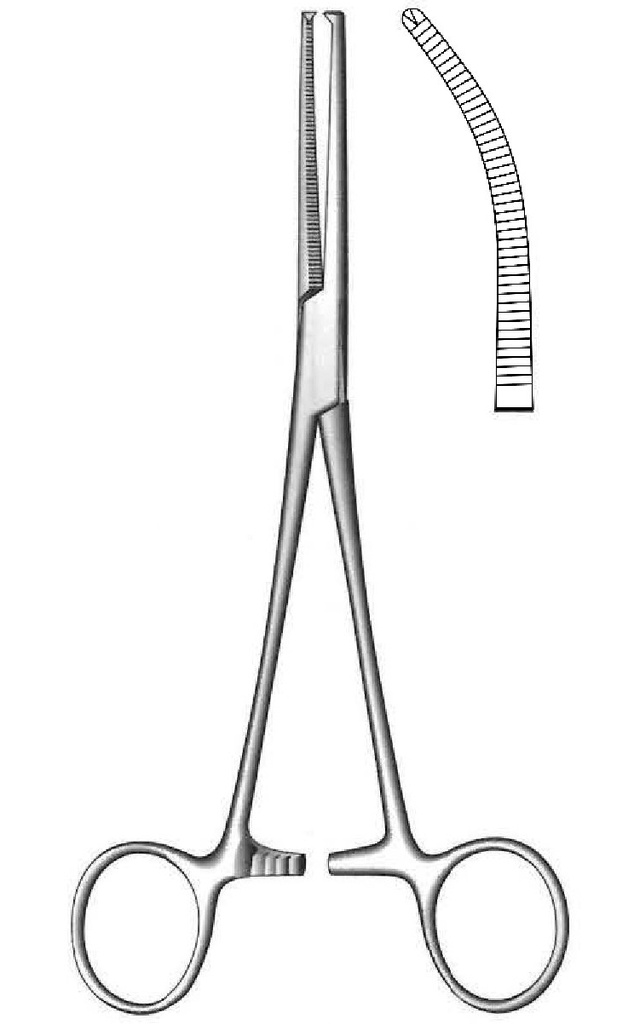 Pinza para arteria de Rochester-Ochsner premium, curva - longitud = 16 cm / 6-1/4"