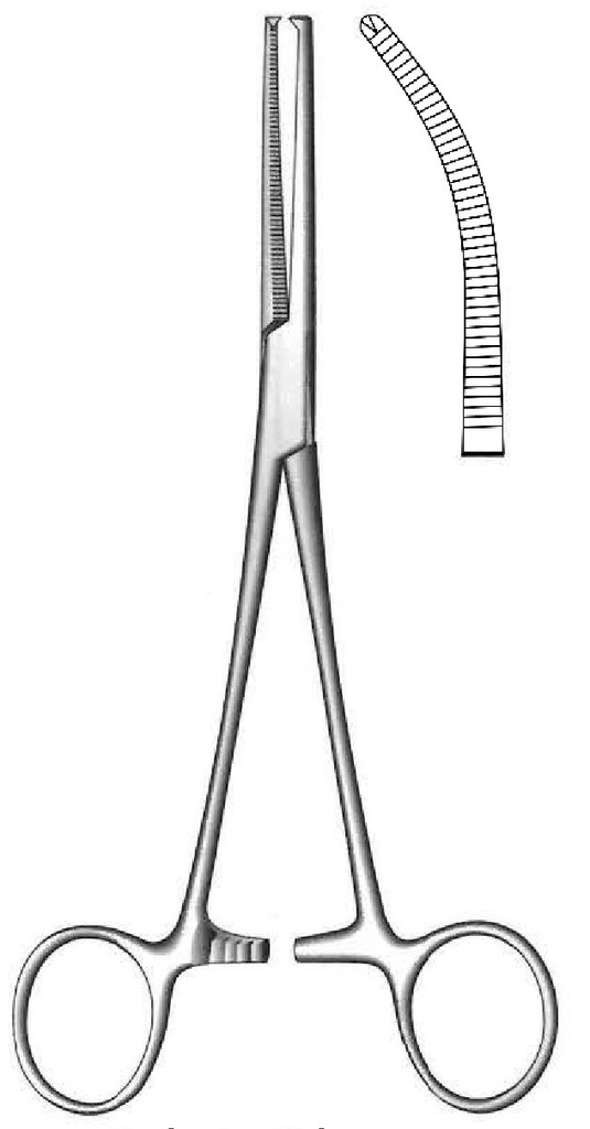 Pinza para arteria de Rochester-Ochsner premium, curva - longitud = 30 cm / 12"