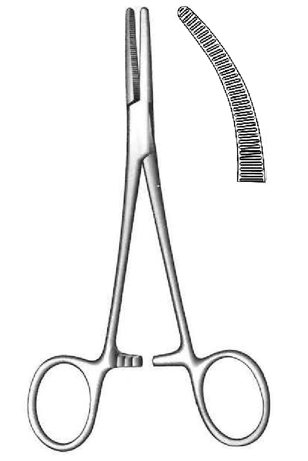 Pinza para arteria Spencer Wells premium, curva - longitud = 18 cm / 7"