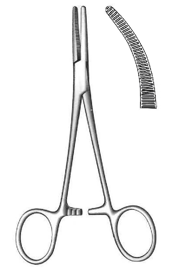 Pinza para arteria Spencer Wells premium, curva - longitud = 20 cm / 8"