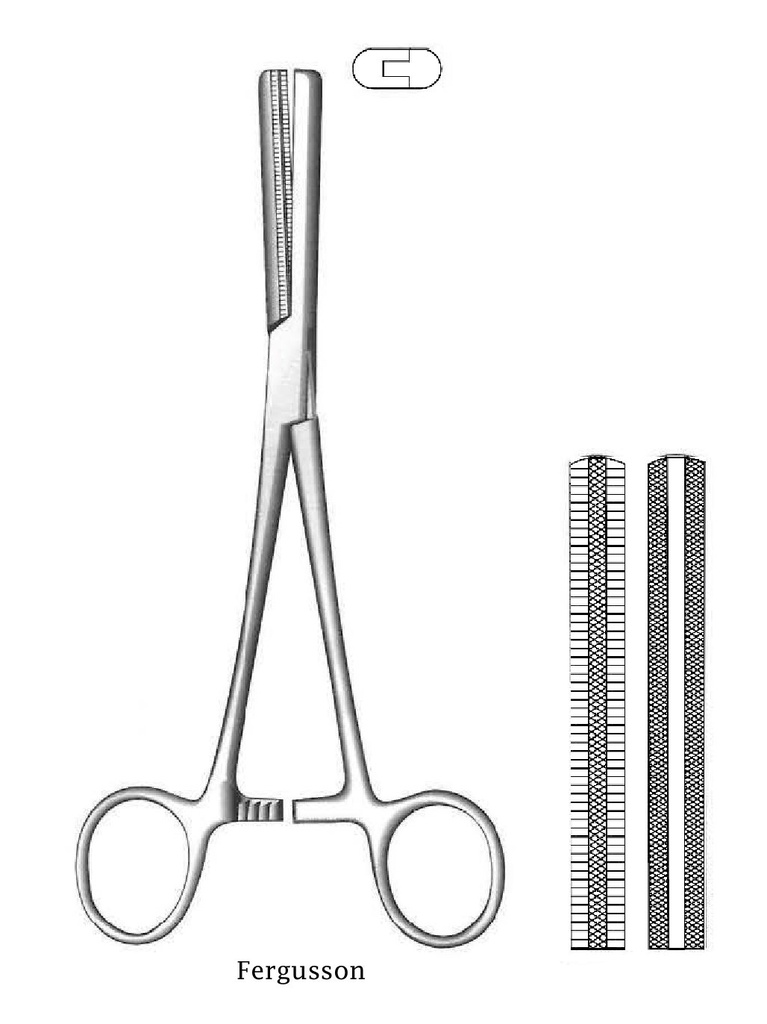 Fergusson Premium angiotriba clamp, straight - length = 20 cm / 8 "
