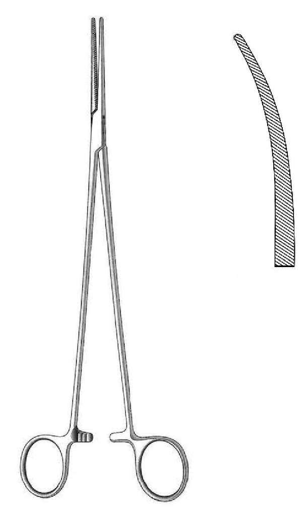 Pinza arteria Bengolea premium, curva - longitud = 26 cm / 10-1/4"