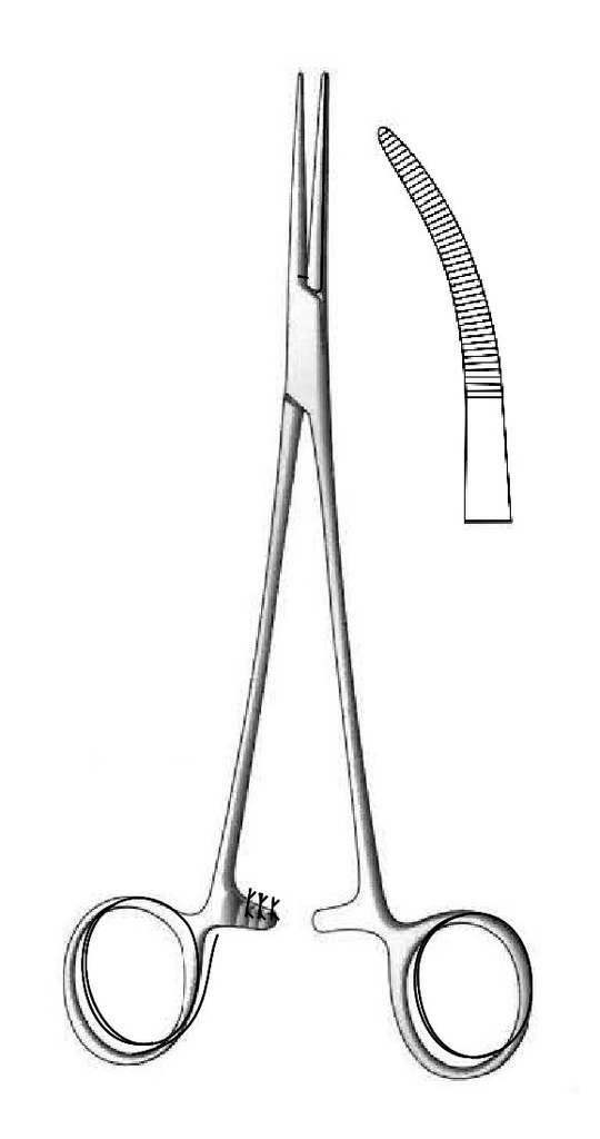 Pinza hemostática Birkett premium, curva - longitud = 18,5 cm / 7-1/4"