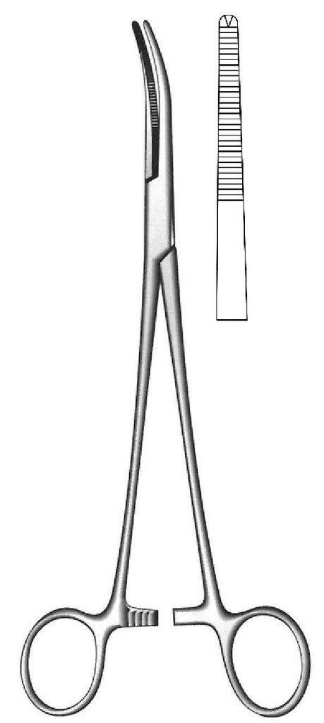 Pinza hemostática Toennis premium, recta, dientes = 1:2 - longitud = 26 cm / 10-1/4"