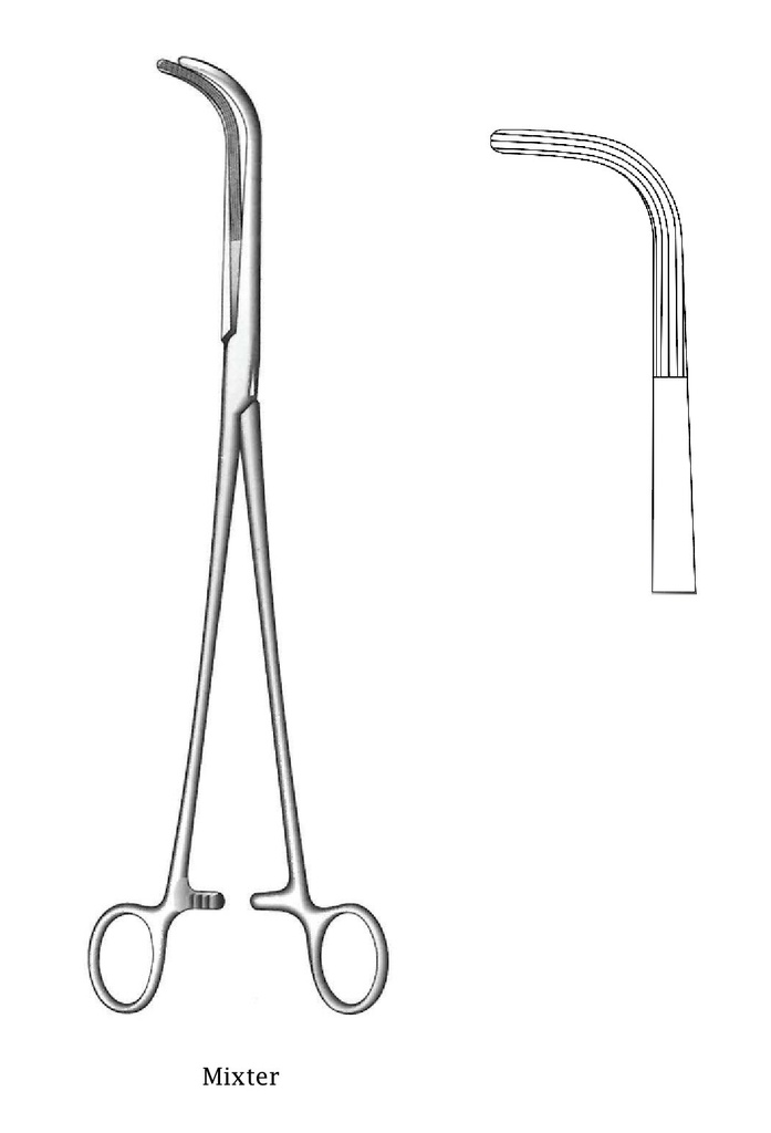 Premium mixer biliary canal clamp - length = 25 cm / 10 "
