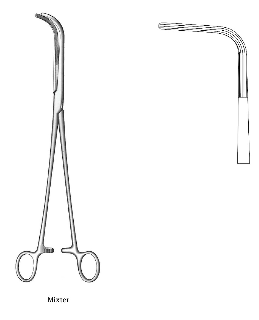 Premium mixer biliary canal clamp - length = 28 cm / 11 "