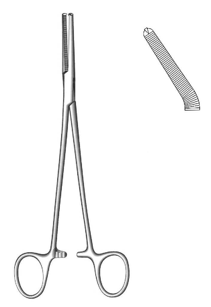 Pinza para histerectomía Phaneuf premium, curva