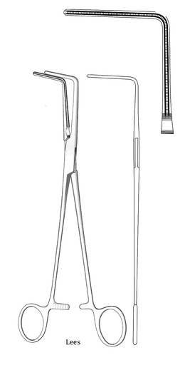 [IU-03993P] Pinza para bronquios Lees premium - longitud = 23 cm / 9"